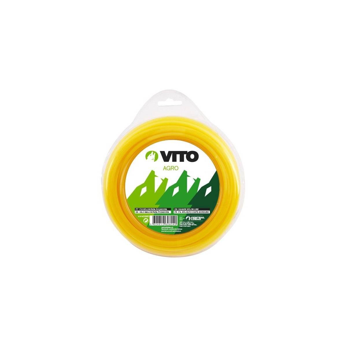 Fil nylon carré pour débroussailleuse - longueur 15m - diamètre 3mm VITO - Image 1