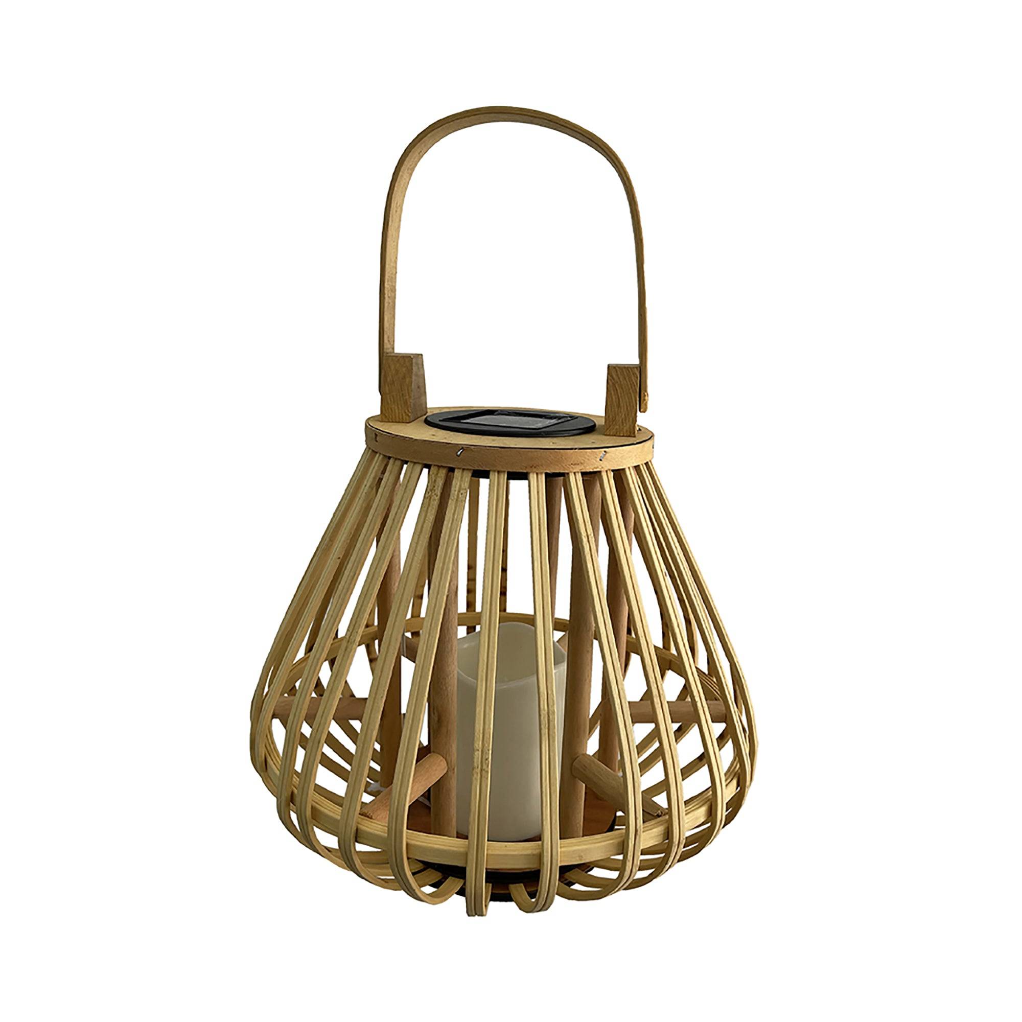 Lumisky - Lanterne solaire décorative HAVANE TALL Bois Bambou H47cm - Imagen 1