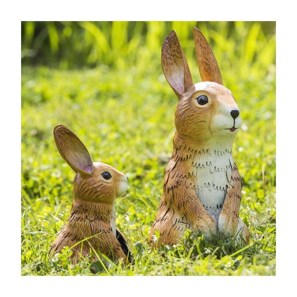 Fountasia - Lapin assis sur ses pattes arrières en métal 37 cm - Imagen 2