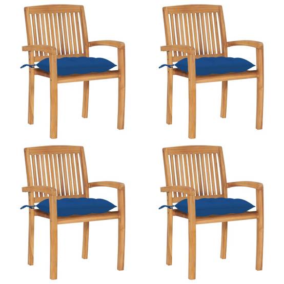 Chaises de jardin empilables teck bleu 60 x 57.5 x 90 cm - PANGIVO - Image 1