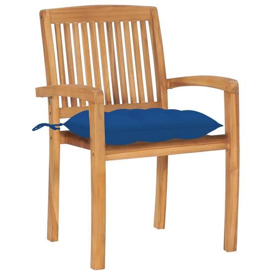 Chaises de jardin empilables teck bleu 60 x 57.5 x 90 cm - PANGIVO - Image 3