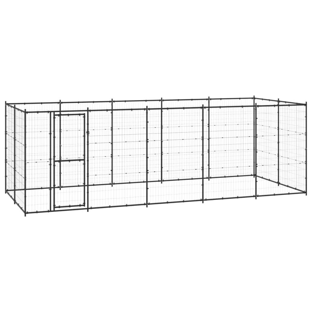 Helloshop26 - Chenil extérieur cage enclos parc animaux chien extérieur acier 12,1 m² - Imagen 1