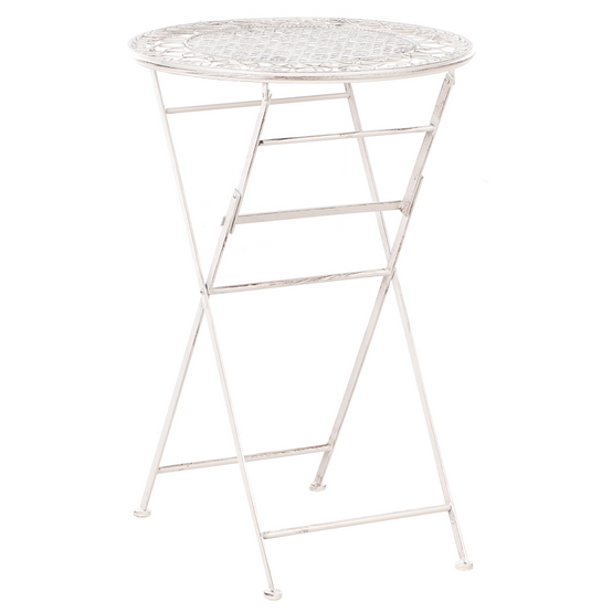 Table ronde, 2 Personnes Métal Beige clair TRIESTE - Beliani - Image 1