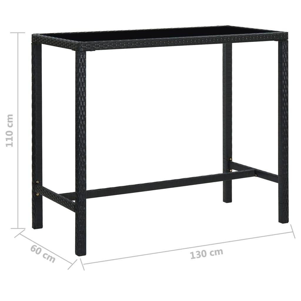 Helloshop26 - Ensemble de bar de jardin 7 pièces et coussins résine tressée noir - Imagen 8