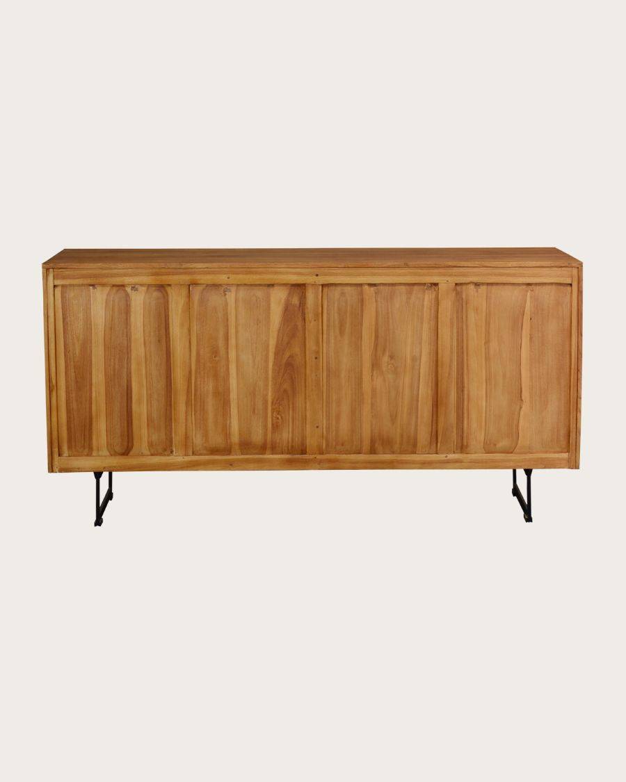 Kappa - Buffet bas en teck recyclé avec motif chevron et métal 160 cm - UNIQKA - Imagen 6