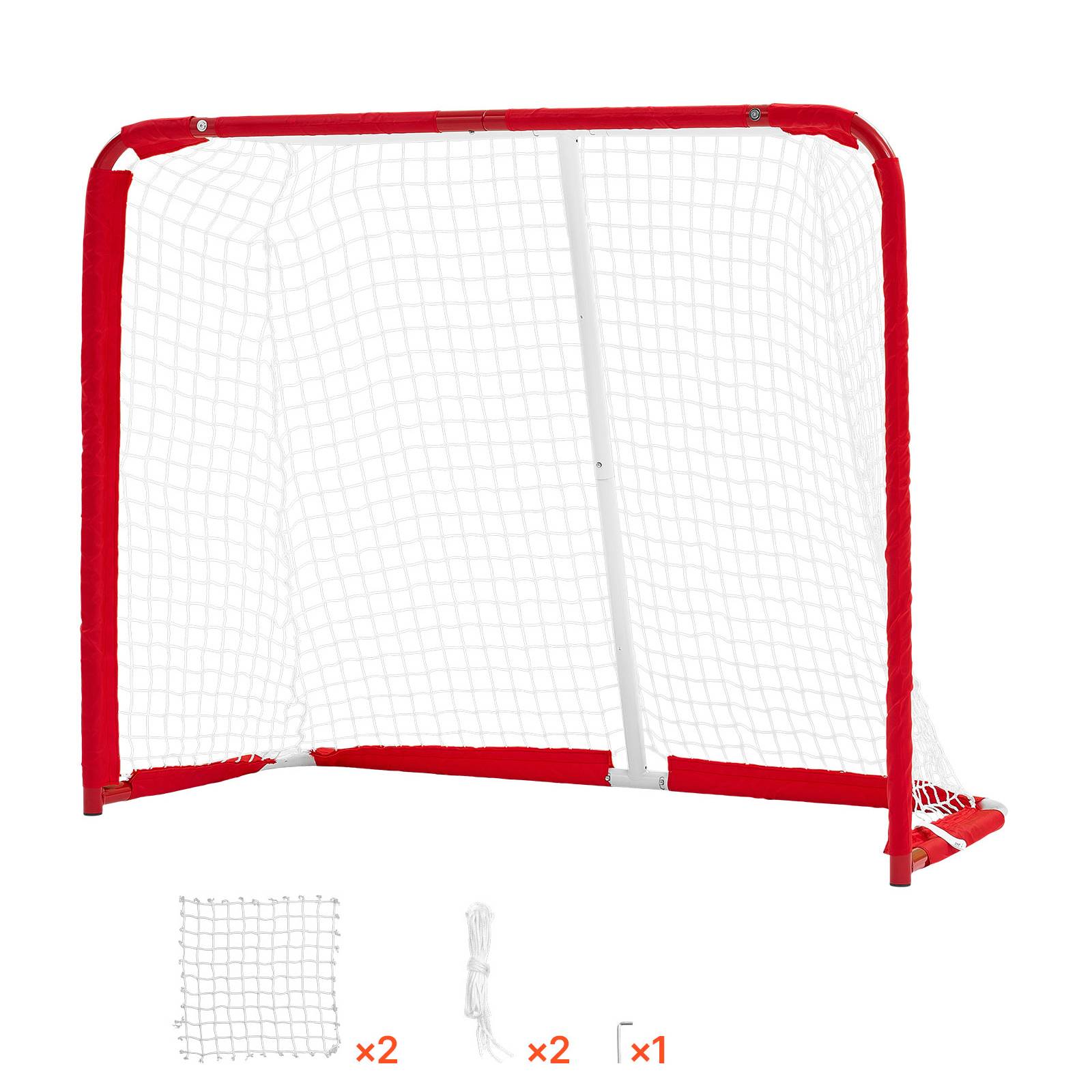 Vevor - VEVOR But de hockey de rue 142x113 cm, cadre acier renforcé, filet 5 plis résistant, portable et facile à monter.