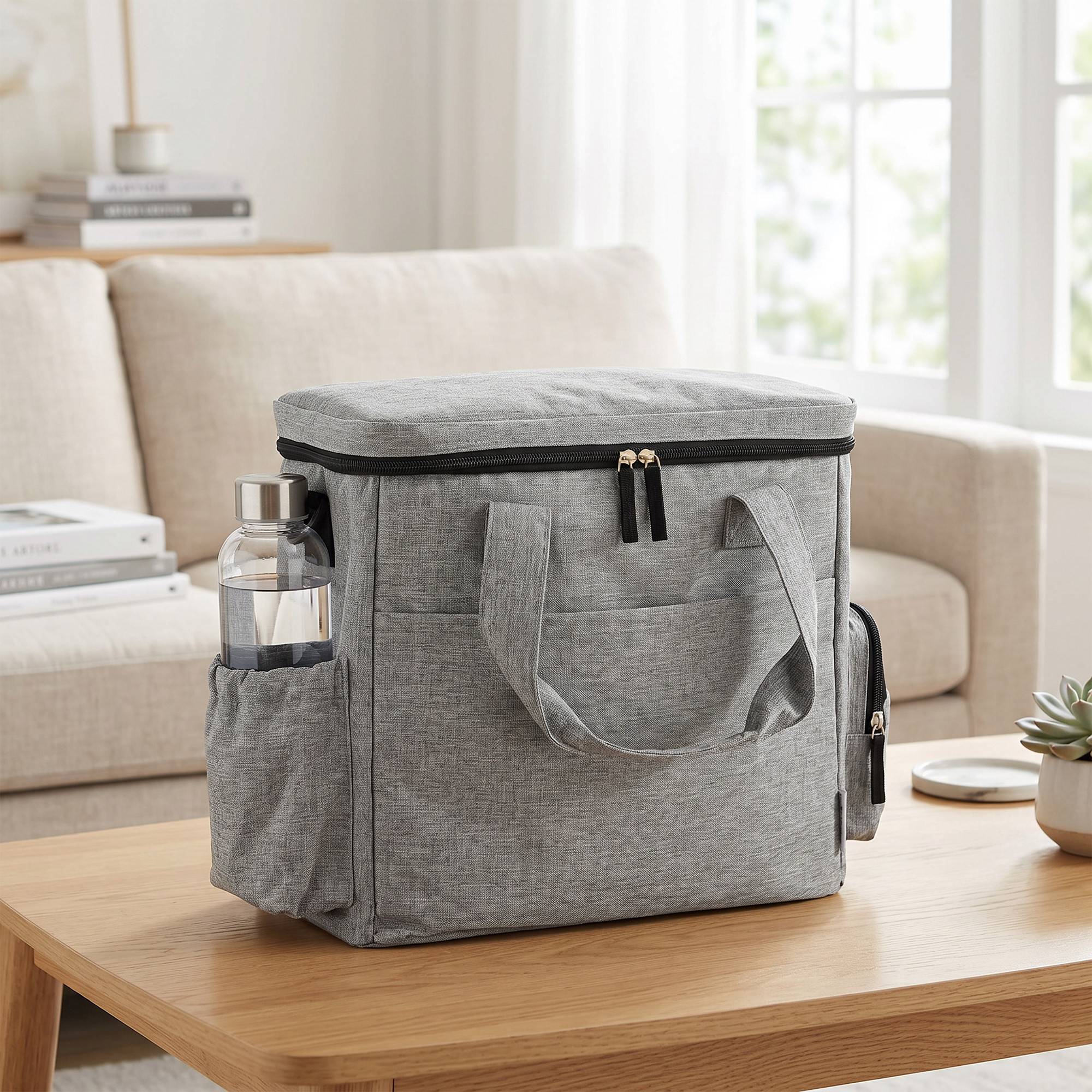 Sac de transport pour chien tissu cationique gris clair 38 x 17 x 35 cm - PANGIVO - Image 10