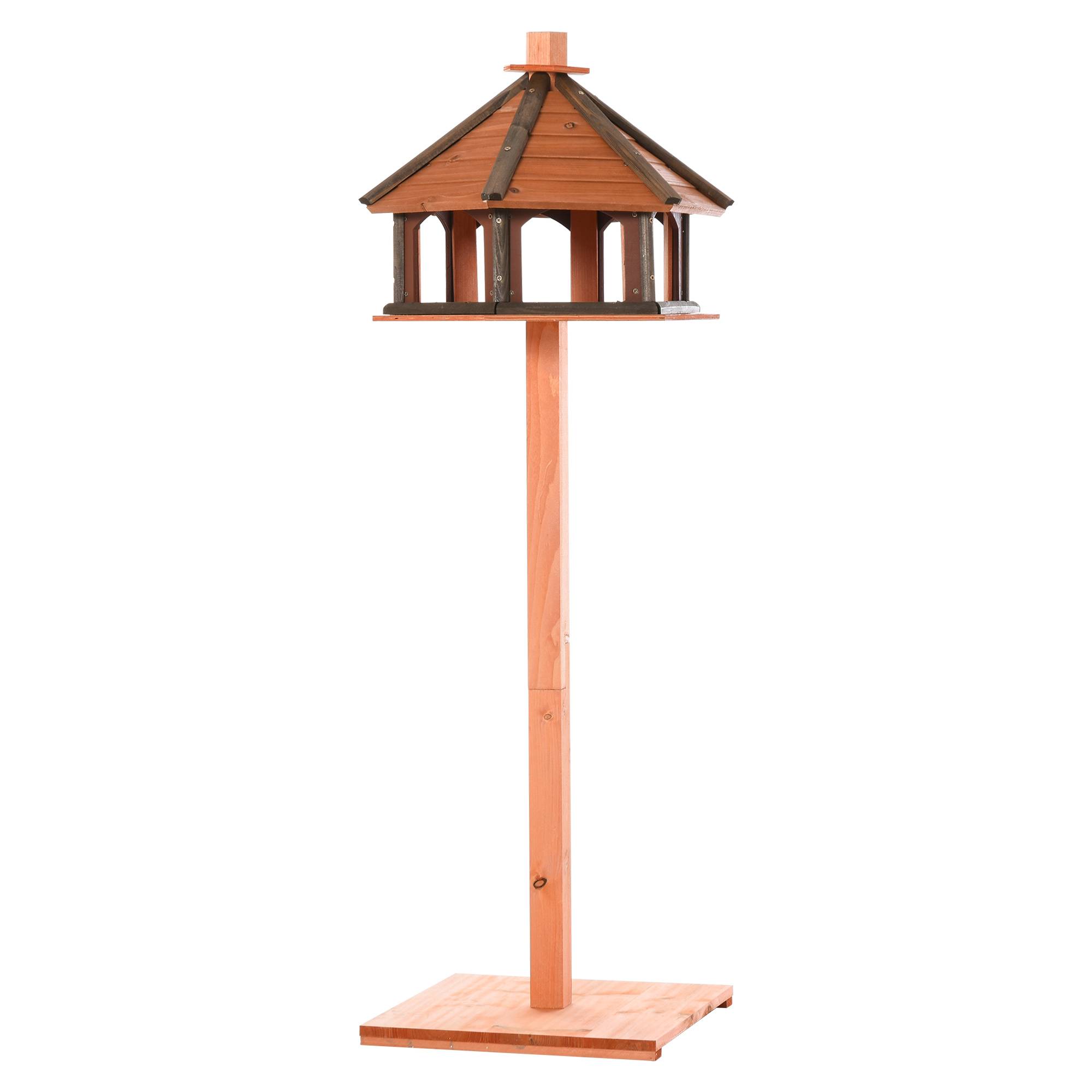 PANGIVO - Mangeoire pour oiseaux sur pied bois naturel 52 x 52 x 130 cm - PANGIVO - Image 1