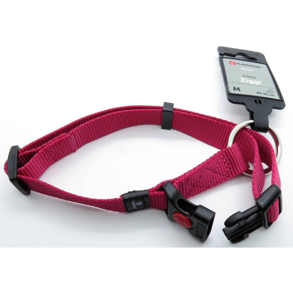 Collier Ziggi rouge cerise 40 -55 cm. 20 MM . taille M. pour chien. - Imagen 1