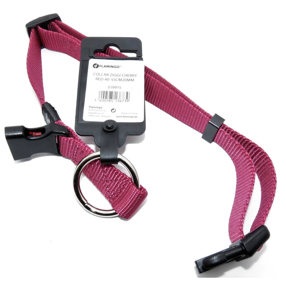 Collier Ziggi rouge cerise 40 -55 cm. 20 MM . taille M. pour chien. - Imagen 4