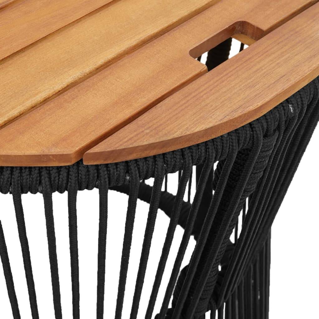 Maison Chic - Lot de 2 Tables d'extérieur - Tables d'appoint de jardin - Tables de jardin dessus en bois noir poly rotin-JU2306 - Image 8