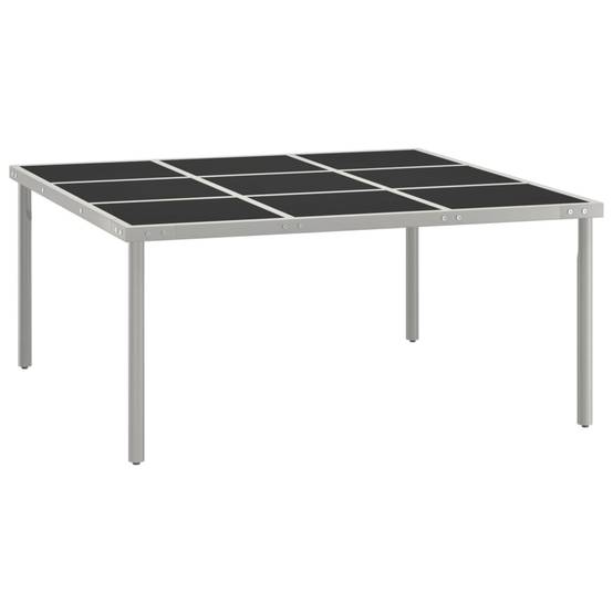 Très Grande Table de Jardin Octogonale 170 cm Noire et Grise en Acier et Verre pour 8 Personnes – ComfortXL Outdoor Living - Image 1