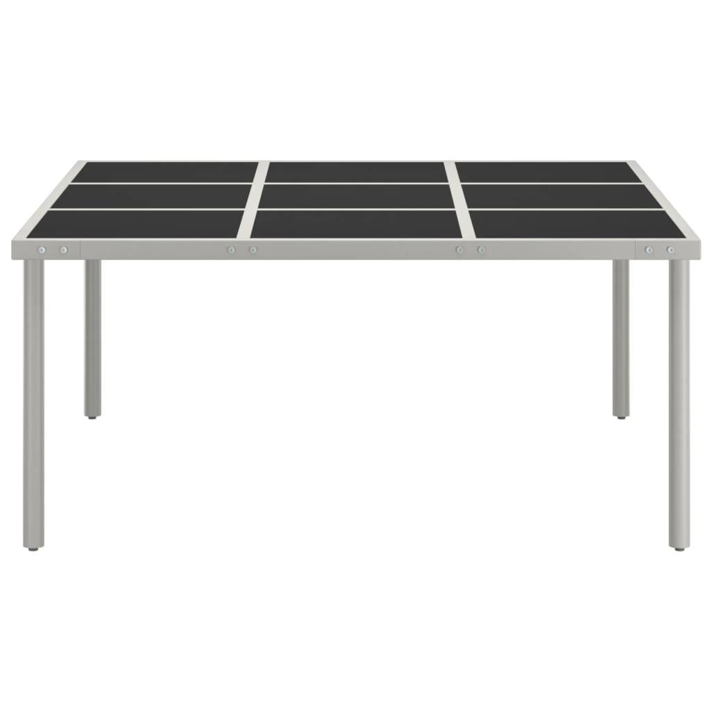 Très Grande Table de Jardin Octogonale 170 cm Noire et Grise en Acier et Verre pour 8 Personnes – ComfortXL Outdoor Living - Image 2