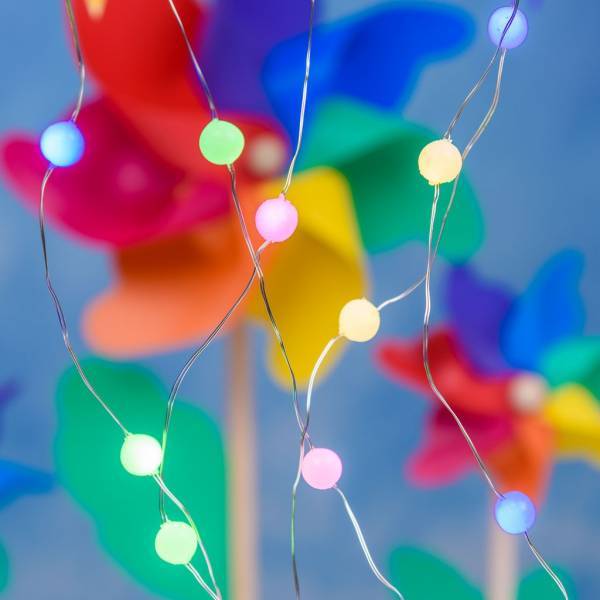Lotti - Guirlande lumineuse mini sphère 10M 100 micro LED multicolore câble métallique argenté IP44  Lotti - Imagen 4