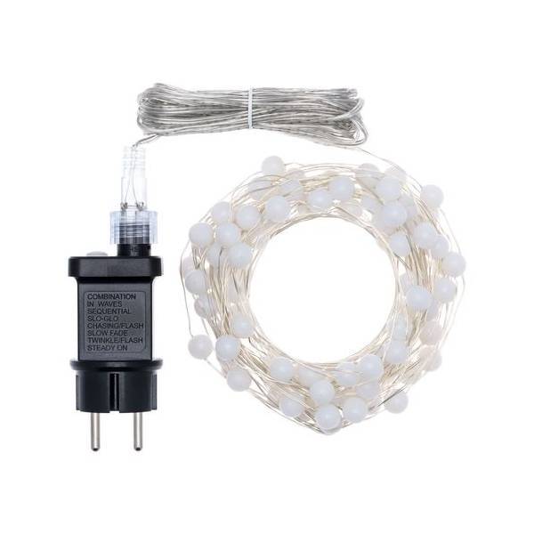Lotti - Guirlande lumineuse mini sphère 10M 100 micro LED multicolore câble métallique argenté IP44  Lotti - Imagen 5