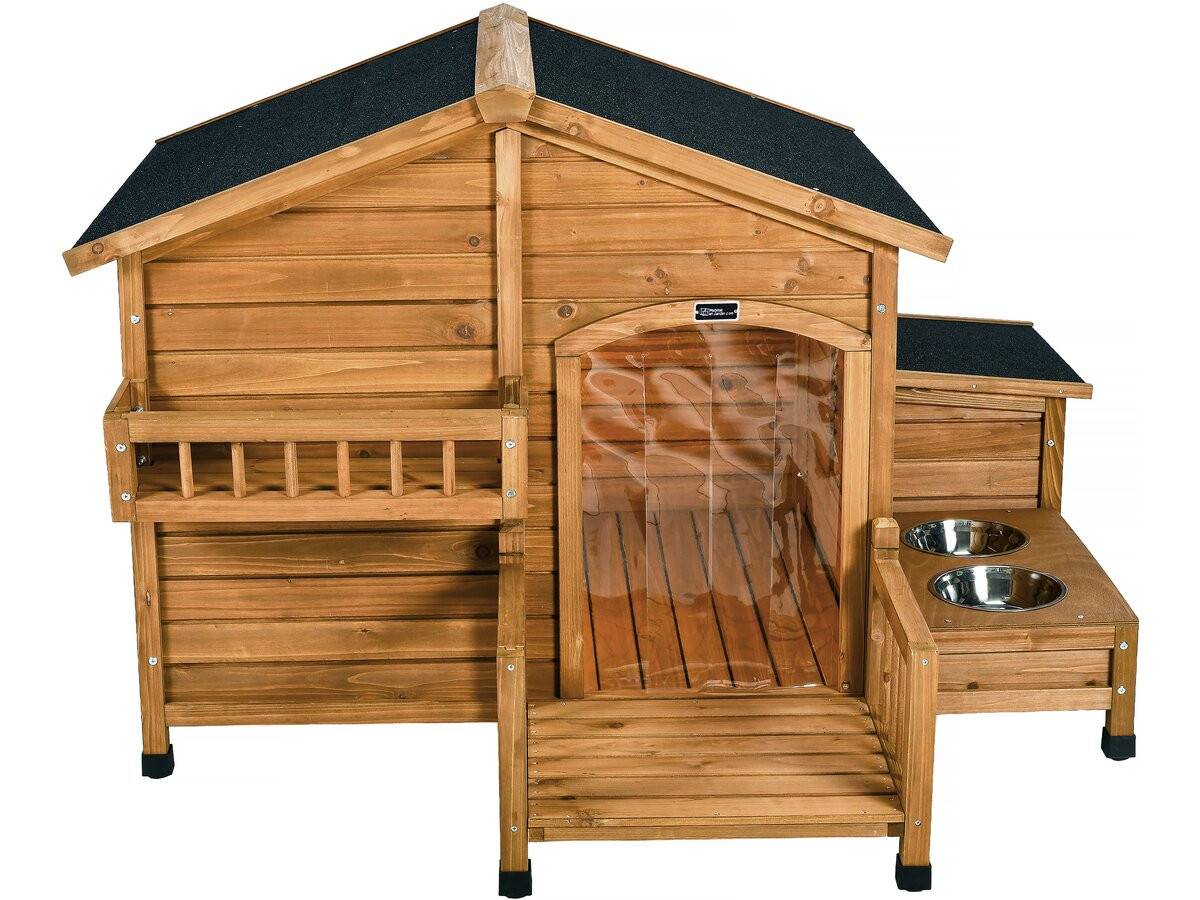 Niche Pour Chien En Bois Avec Mangeoire Et Boite De Rangement "rusty" - 151 X 138 X 100 Cm - Marron -habitat Et Jardin - Image 4