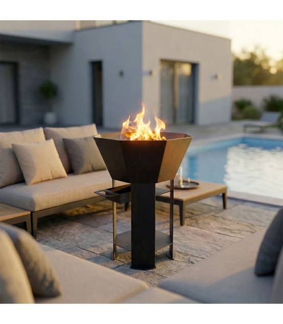Braséro nu extérieur AKNOR, acier, thermolaqué, 60cm de diamètre - Jardin d'Acier RLD-AK-60 - Image 7