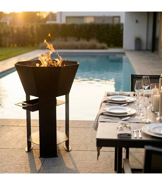 Braséro nu extérieur AKNOR, acier, thermolaqué, 60cm de diamètre - Jardin d'Acier RLD-AK-60 - Image 6
