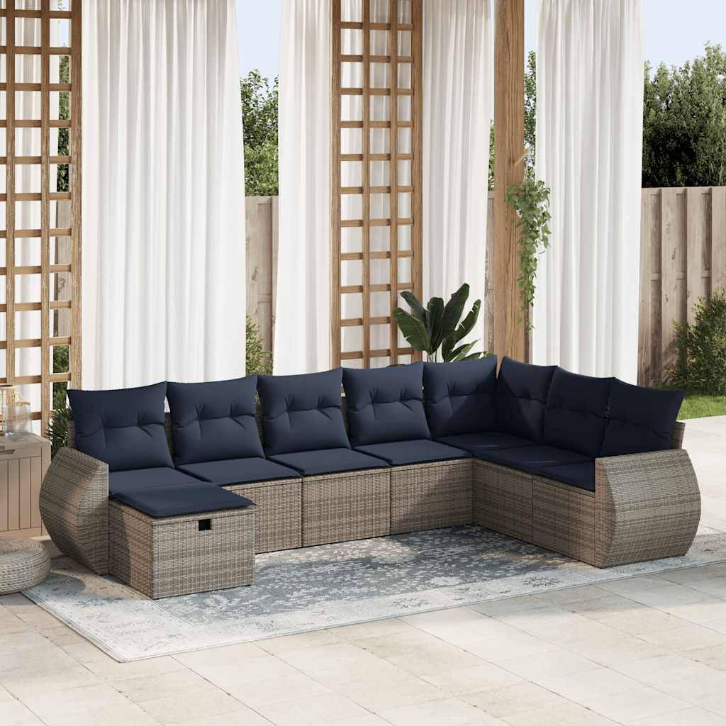 Salon de jardin 8 personnes résine tressée modulable avec rangement Gris – ComfortXL Outdoor Living - Image 1
