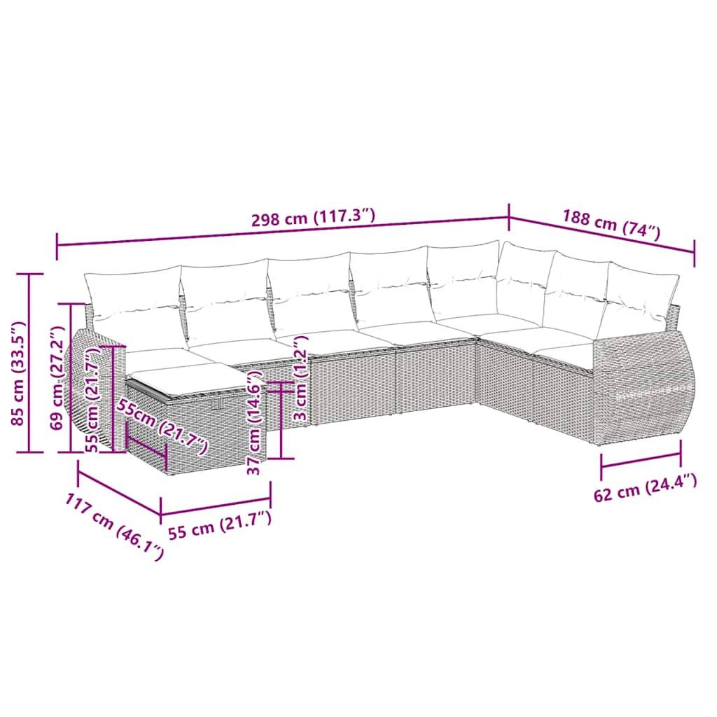 Salon de jardin 8 personnes résine tressée modulable avec rangement Gris – ComfortXL Outdoor Living - Image 5