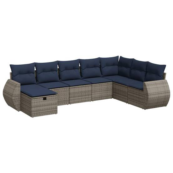 Salon de jardin 8 personnes résine tressée modulable avec rangement Gris – ComfortXL Outdoor Living - Image 2