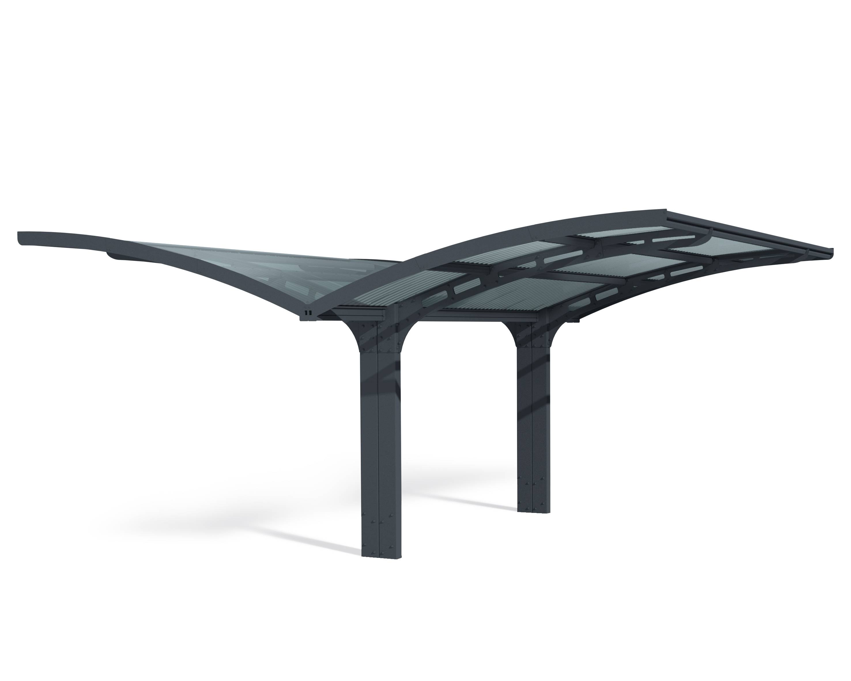 Canopia - Canopia Carport Double Arizona Wave 4,95 x 5,78 m Gris - Imagen 1