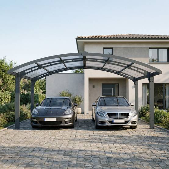 Canopia - Canopia Carport Double Arizona Wave 4,95 x 5,78 m Gris - Image 2
