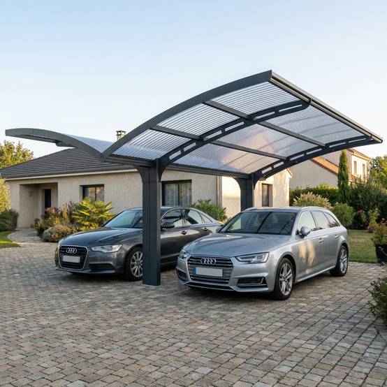 Canopia - Canopia Carport Double Arizona Wave 4,95 x 5,78 m Gris - Image 3