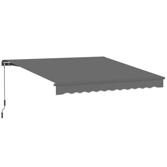 Sans Marque - Store banne à bras articulés 350 x 300 cm, comprenant manivelle et support mural, angle réglable - Image 2