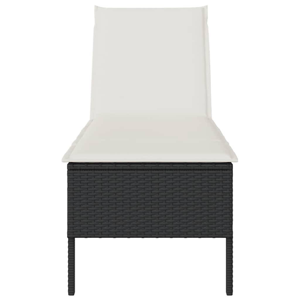 Vidaxl - Transat avec coussin noir 55x200x44cm résine tressée vidaXL 4104100 - Image 6