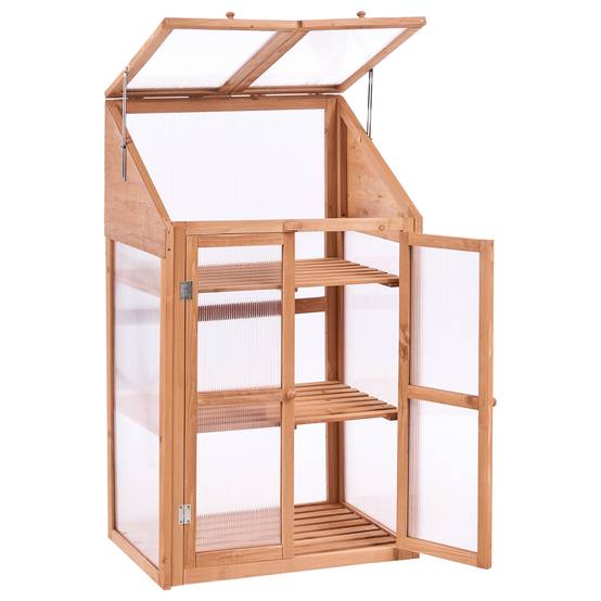 Beliani - Serre de balcon Bois de sapin Marron clair VOLVERA - 67x49x114- Beliani - Image 5