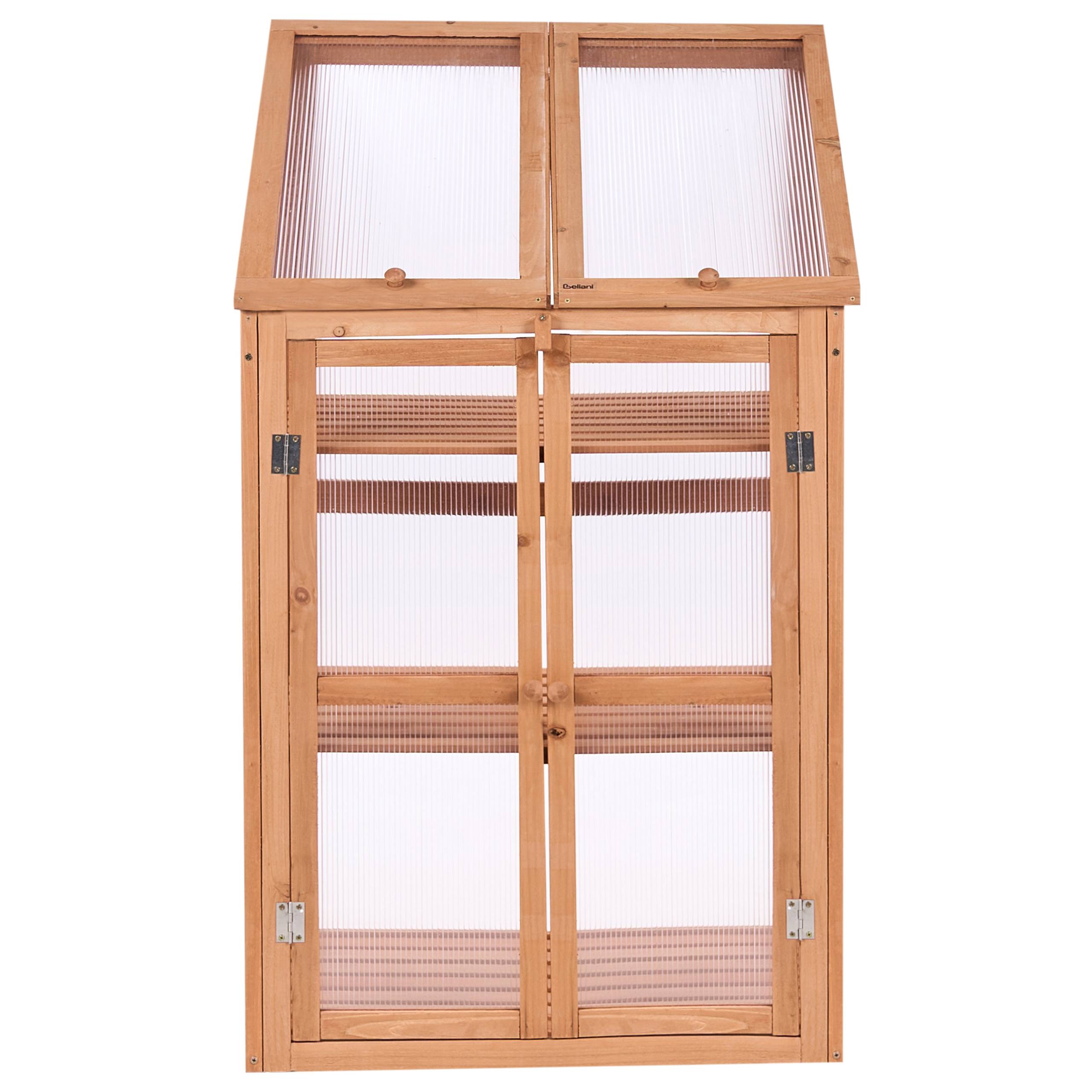 Beliani - Serre de balcon Bois de sapin Marron clair VOLVERA - 67x49x114- Beliani - Image 6