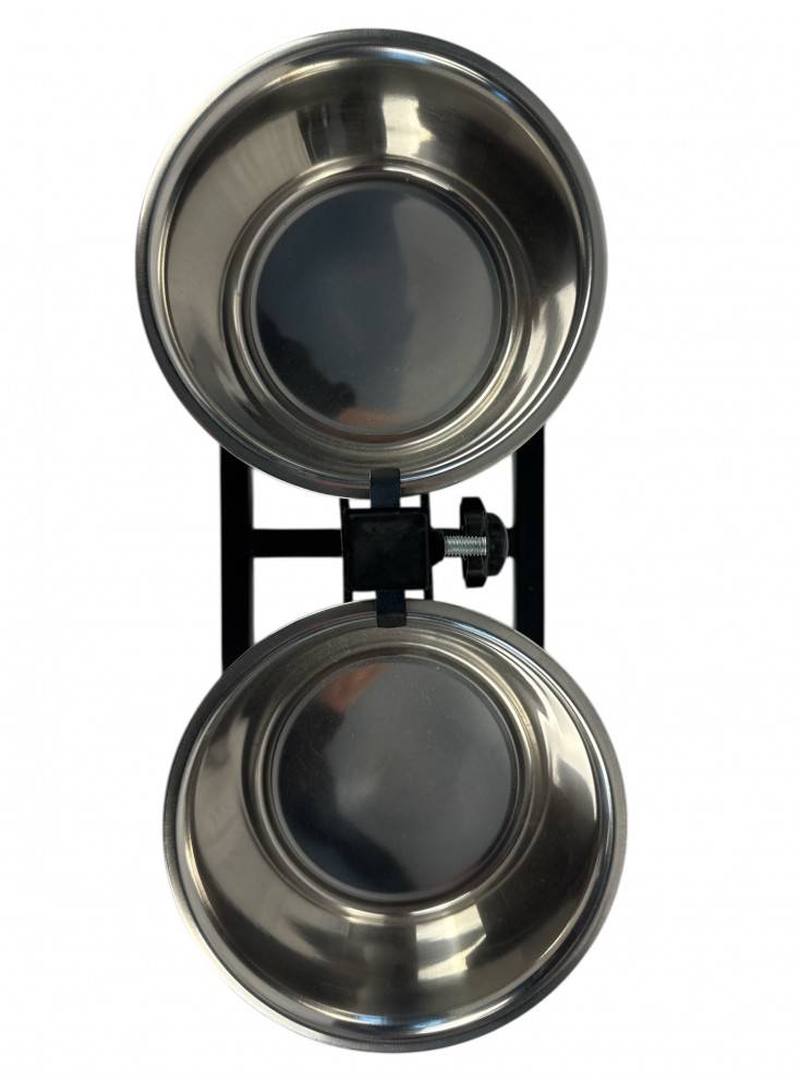 Support réglable hauteur avec 2 gamelles INOX - Mon Ami Luki - Image 4