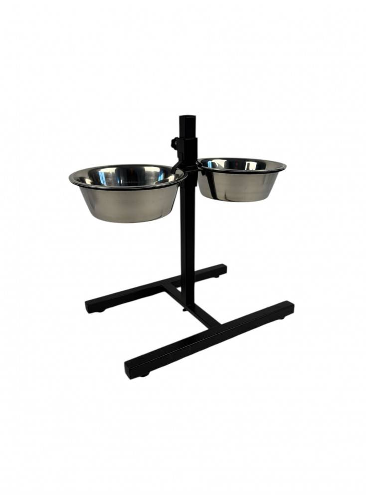Support réglable hauteur avec 2 gamelles INOX - Mon Ami Luki - Image 3