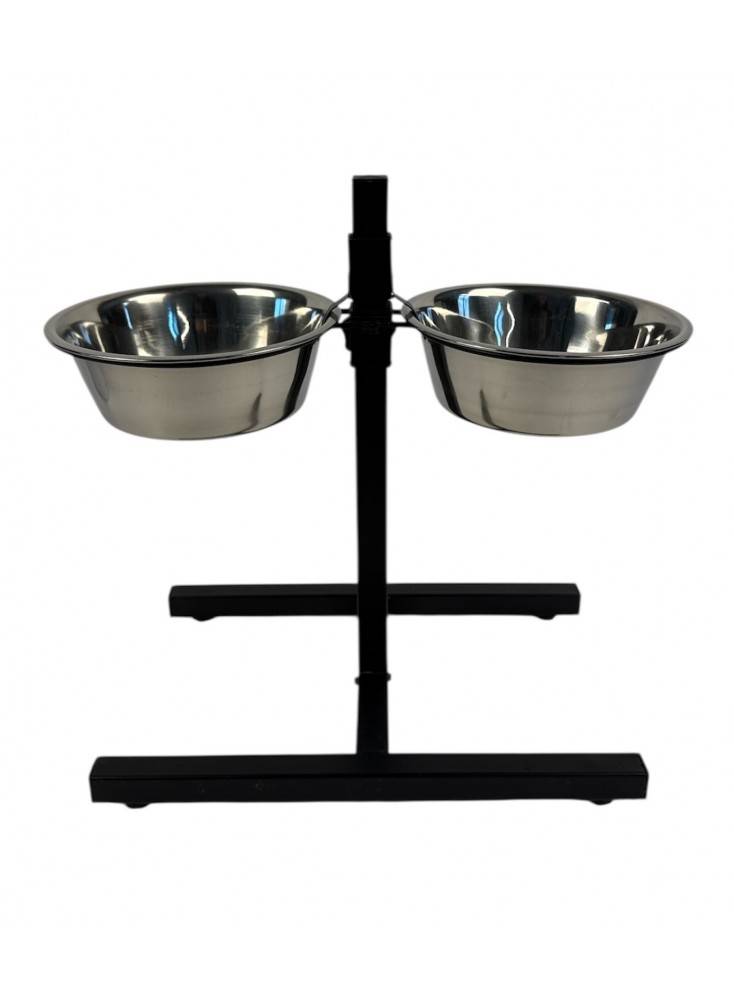 Support réglable hauteur avec 2 gamelles INOX - Mon Ami Luki - Image 2