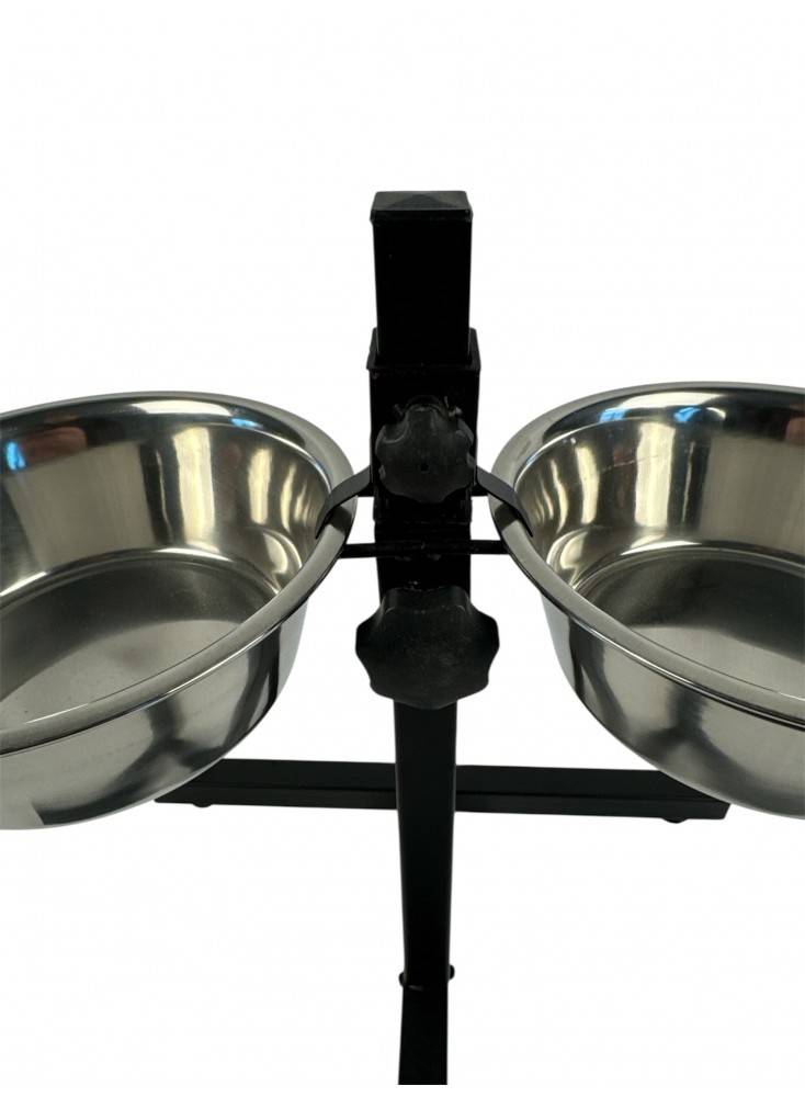 Support réglable hauteur avec 2 gamelles INOX - Mon Ami Luki - Image 5