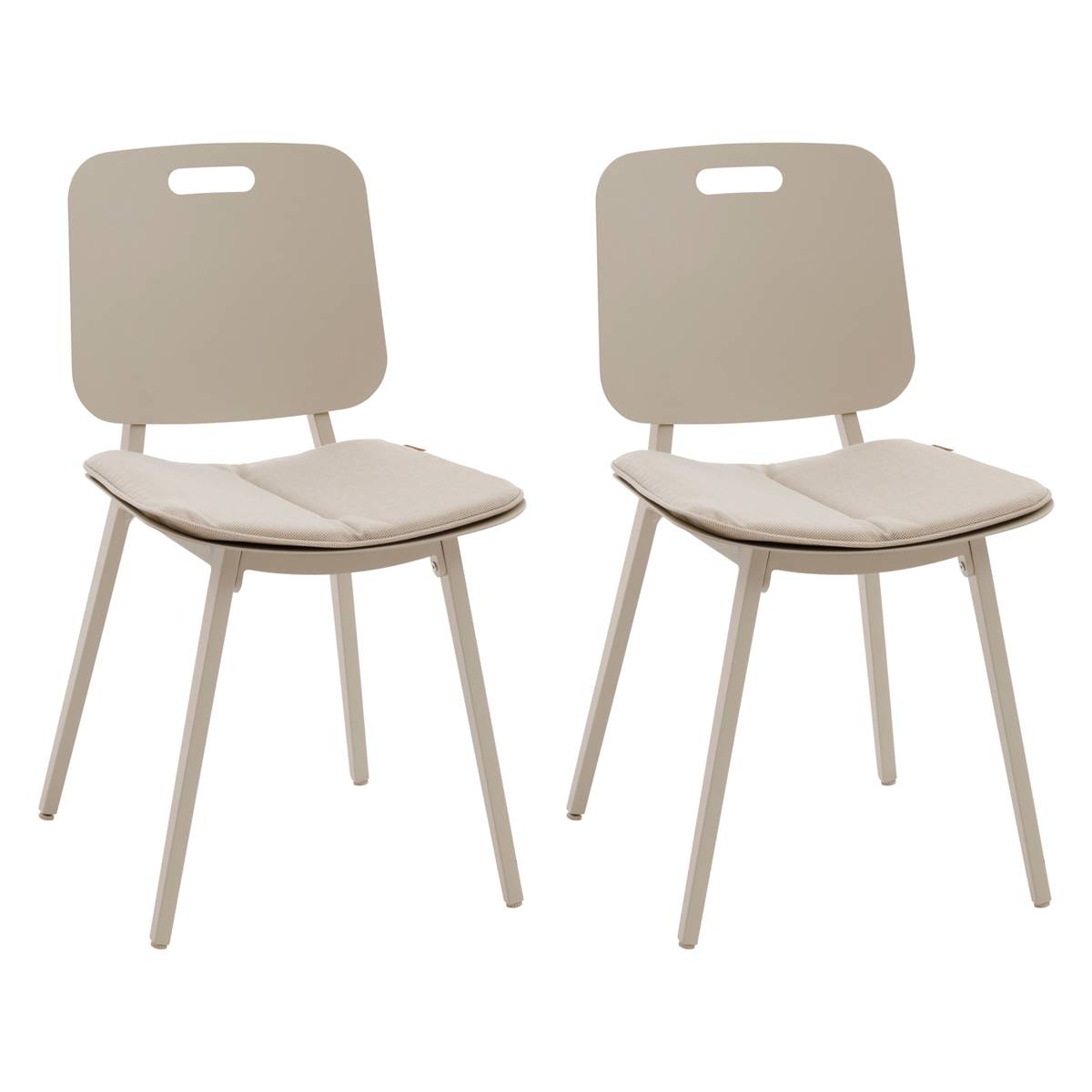 Hesperide - Lot de 2 chaises de jardin "Terzano" argile & beige aluminium Hespéride - Image 6