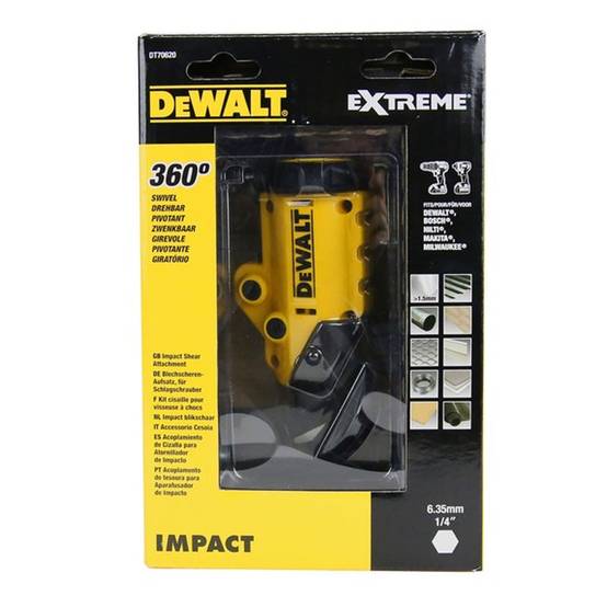 Cisaille à tôle DEWALT pour visseuse avec attache universelle - DT70620-QZ - Image 3