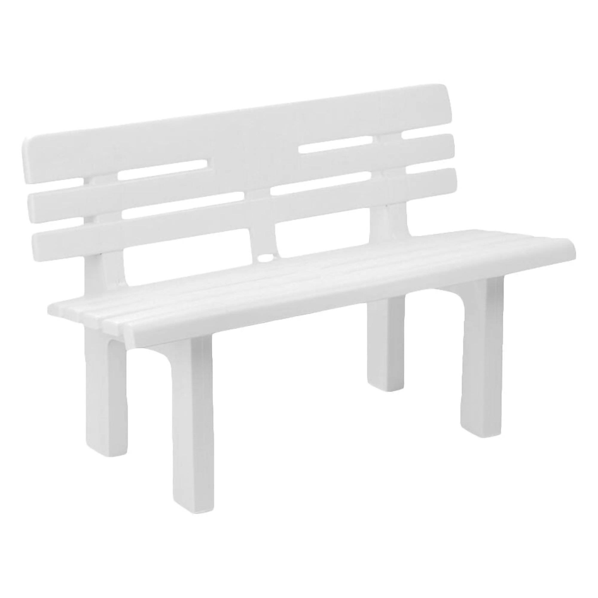 Dmora - Banc d'extérieur Daltobel, Banc de jardin Monobloc, Banc d'extérieur, 100% Made in Italy, 110x52h71 cm, Blanc - Dmora - Imagen 1
