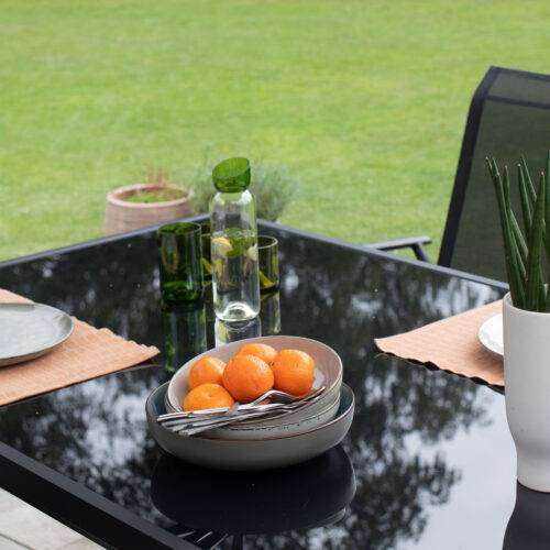 Wilsa Garden - Table de jardin en aluminium et verre 6P  BLACK EDITION - Imagen 3