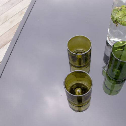 Wilsa Garden - Table de jardin en aluminium et verre 6P  BLACK EDITION - Imagen 4