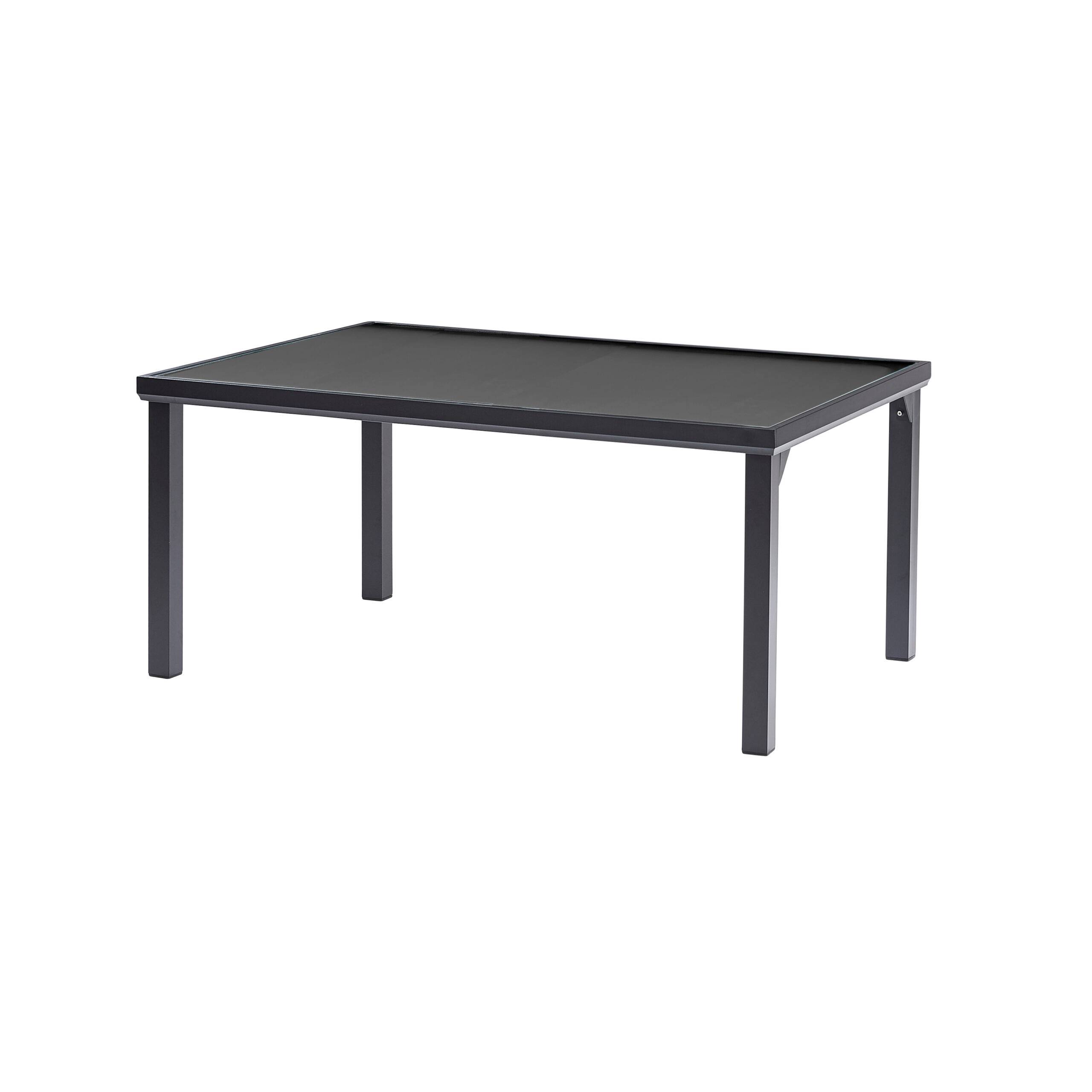 Wilsa Garden - Table de jardin en aluminium et verre 6P BLACK EDITION - Imagen 2