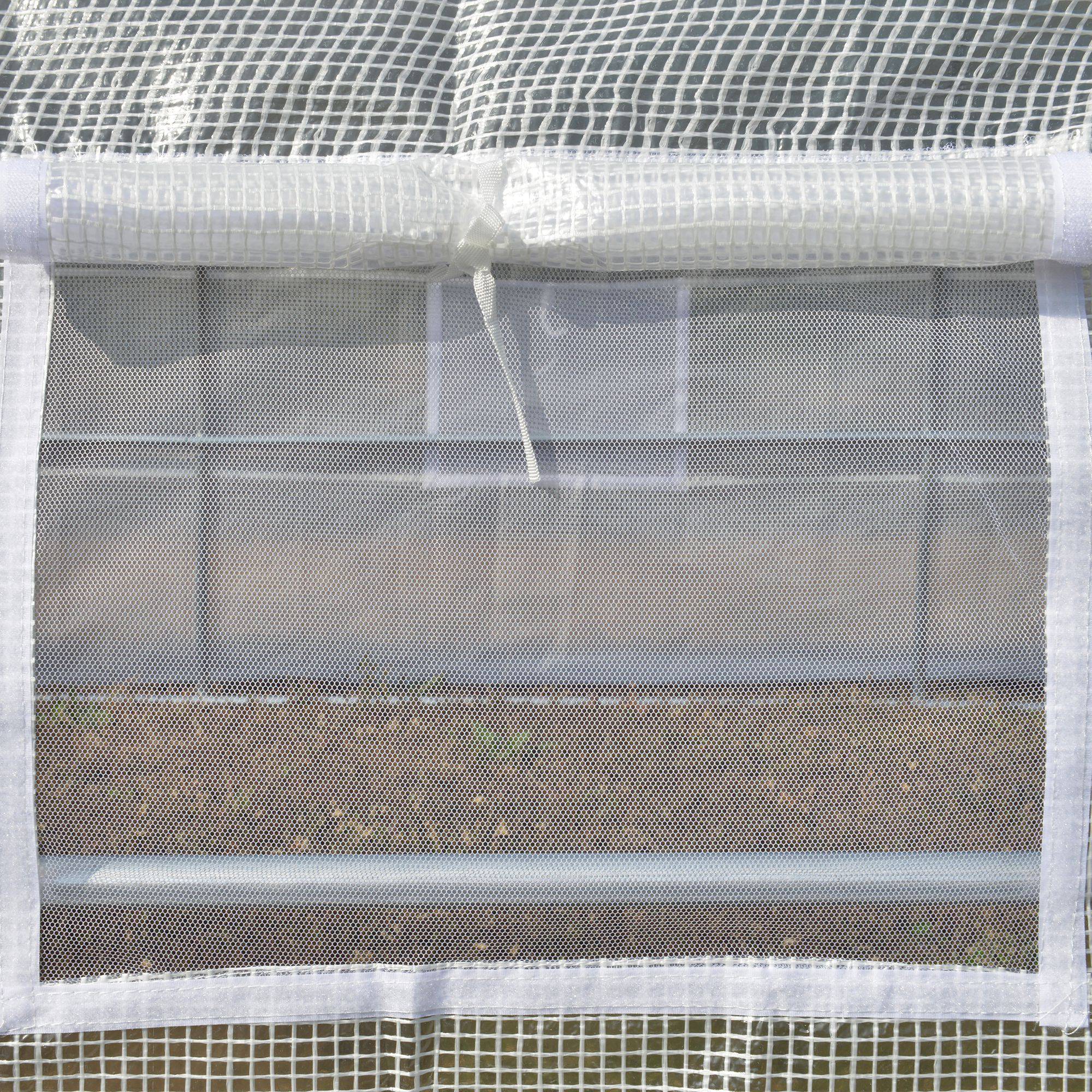 Serre Tunnel Jardin Acier Galvanisé 12m² 4x3m Protection Hiver 8 Fenêtres Blanc - ComfortXL Outdoor Living - Image 8