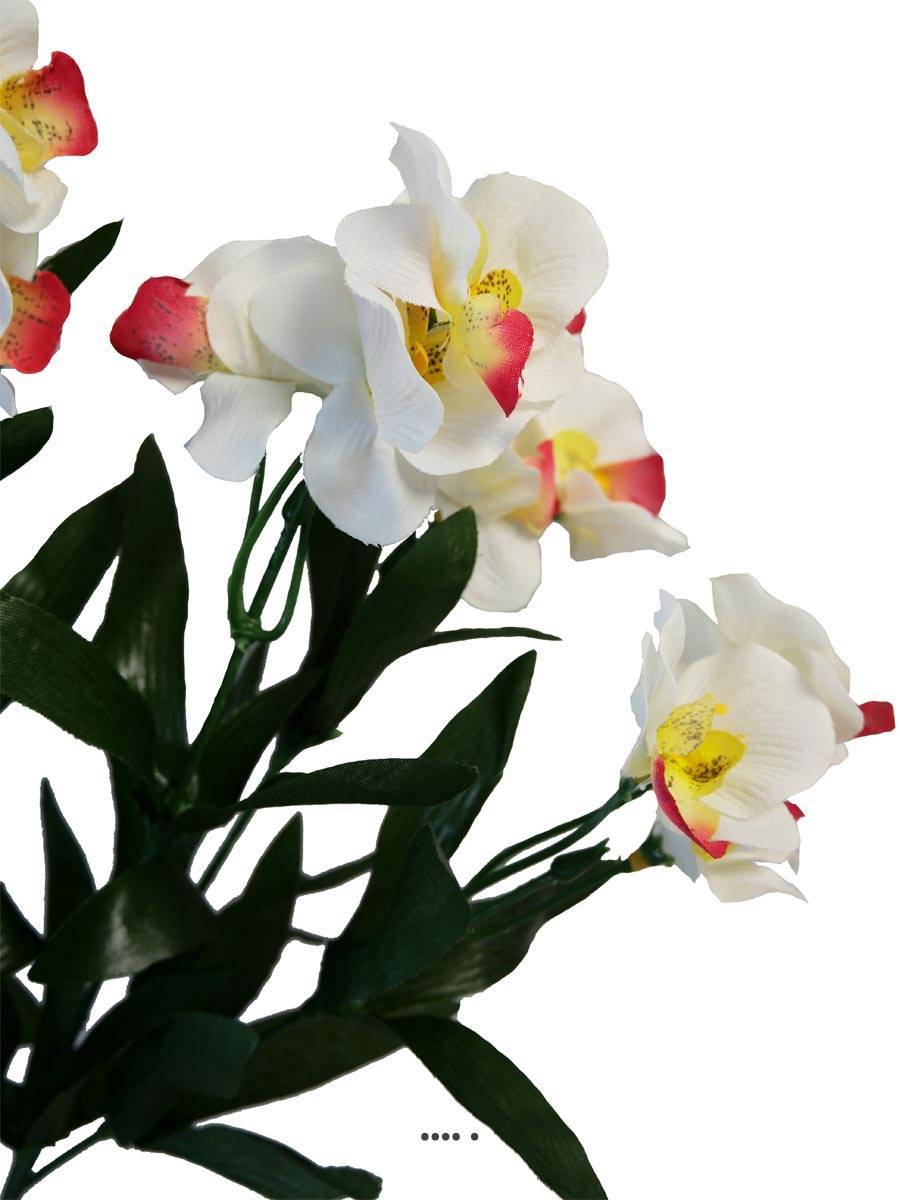 Bouquet d'Orchidées artificielles 21 fleurs H33 cm superbe Crème - couleur: Crème - Image 2