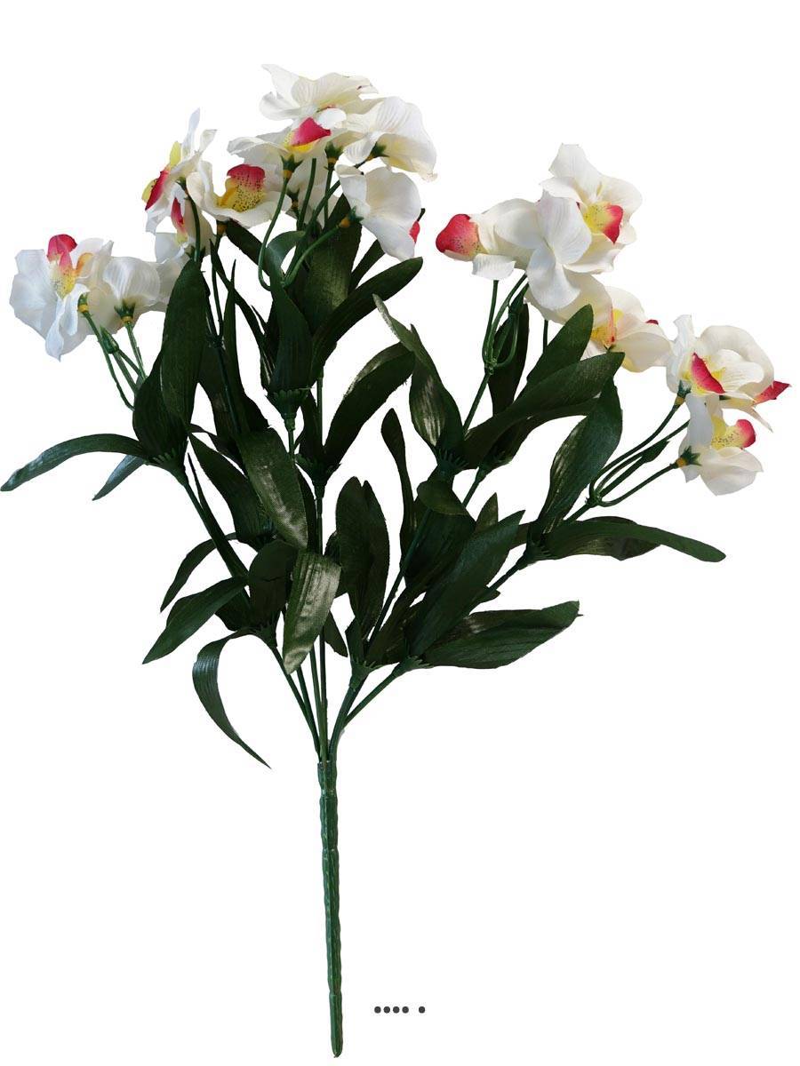 Bouquet d'Orchidées artificielles 21 fleurs H33 cm superbe Crème - couleur: Crème - Image 1