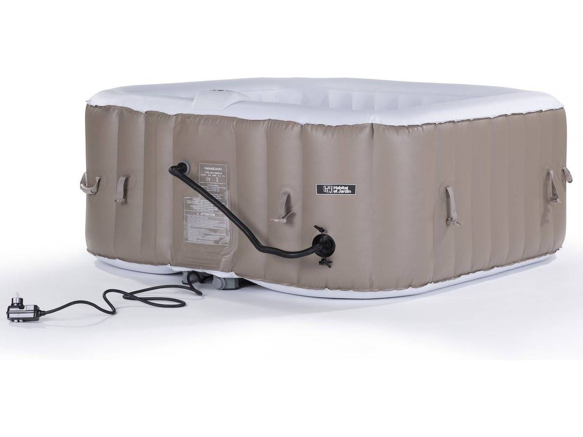 Spa Gonflable Monac En Pvc - 6 Places - Taupe/creme -habitat Et Jardin - Image 3