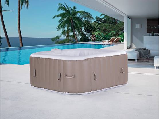 Spa Gonflable Monac En Pvc - 6 Places - Taupe/creme -habitat Et Jardin - Image 2
