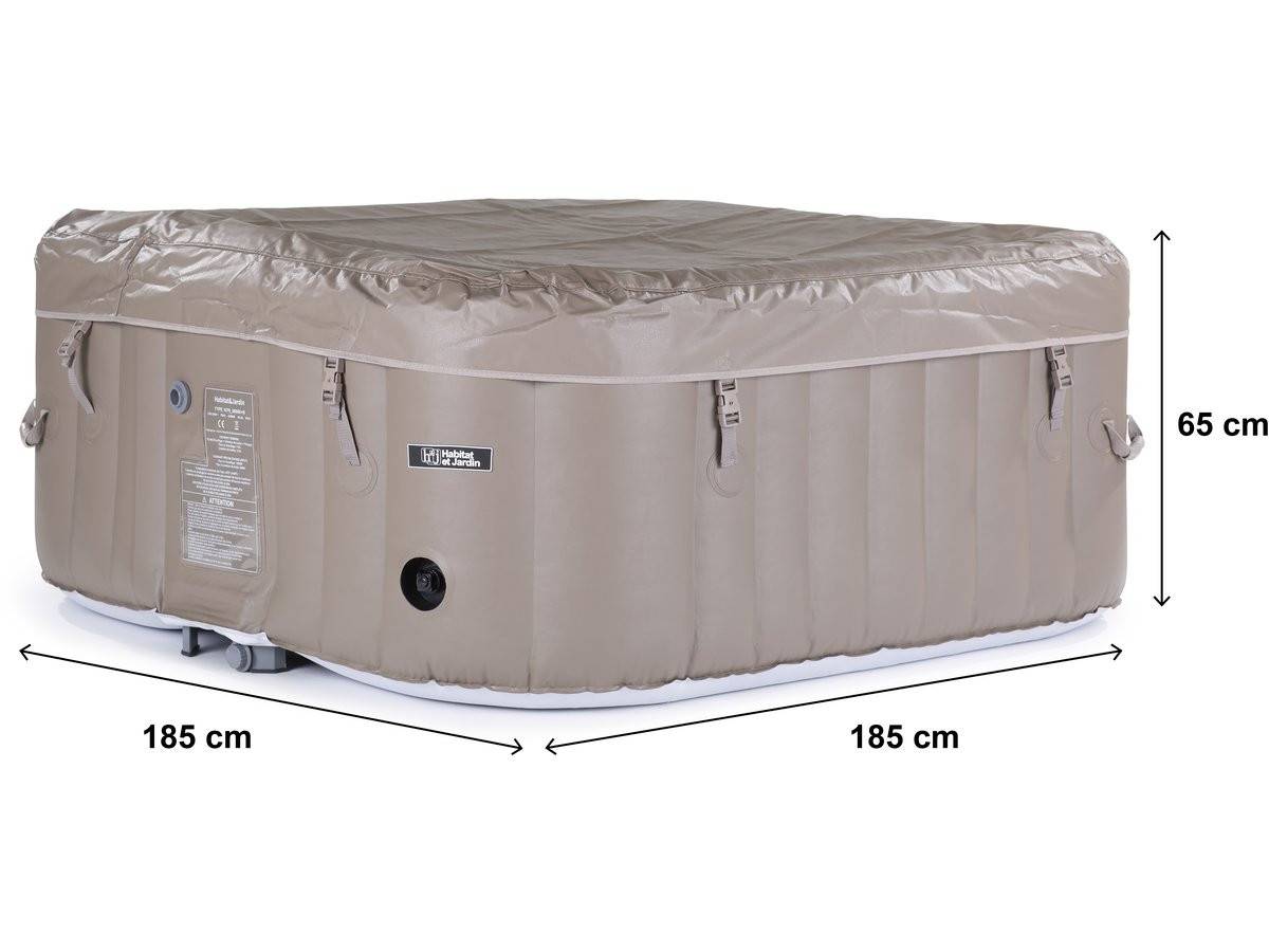 Spa Gonflable Monac En Pvc - 6 Places - Taupe/creme -habitat Et Jardin - Image 4