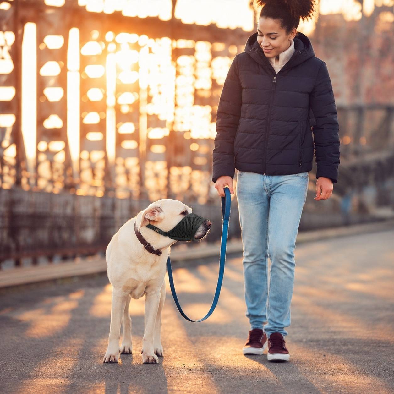 Muselière pour Chien Réglable Nylon Confortable Respirant Anti Mordage Aboiement - Image 7