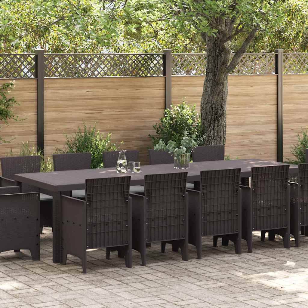 ComfortXL - Salon de Jardin Repas 12 Personnes Résine Tressée Grande Table Conviviale pour Famille Marron – ComfortXL Outdoor Living - Image 1